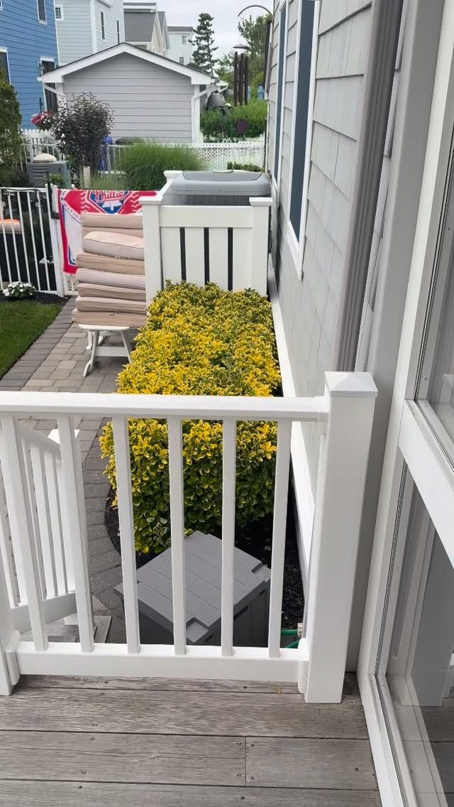 Refreshed deck with Harbour Gray decking and white railings